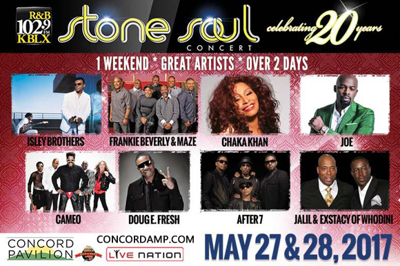 Stone Soul Concert: Maze and Frankie Beverly, Chaka Khan, After 7 & Jail and Ecstasy at Concord Pavilion